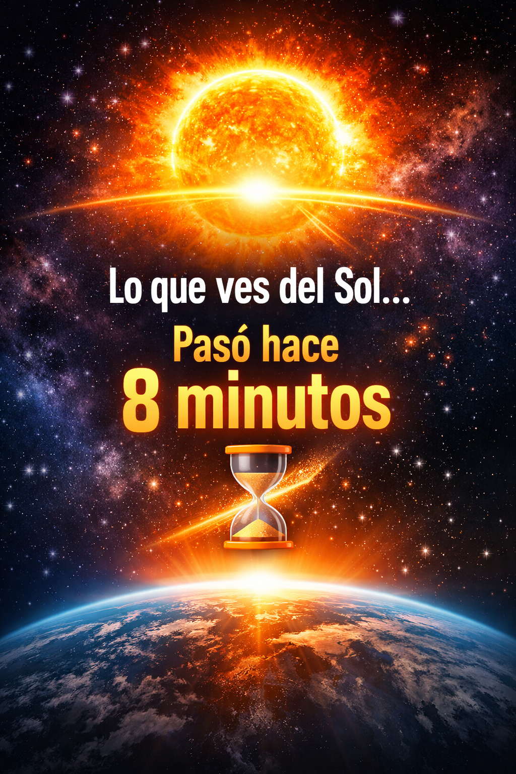 🌞 La luz del Sol tarda 8 minutos en llegar a la Tierra: la física que demuestra que vemos el pasado en tiempo real ⏳✨