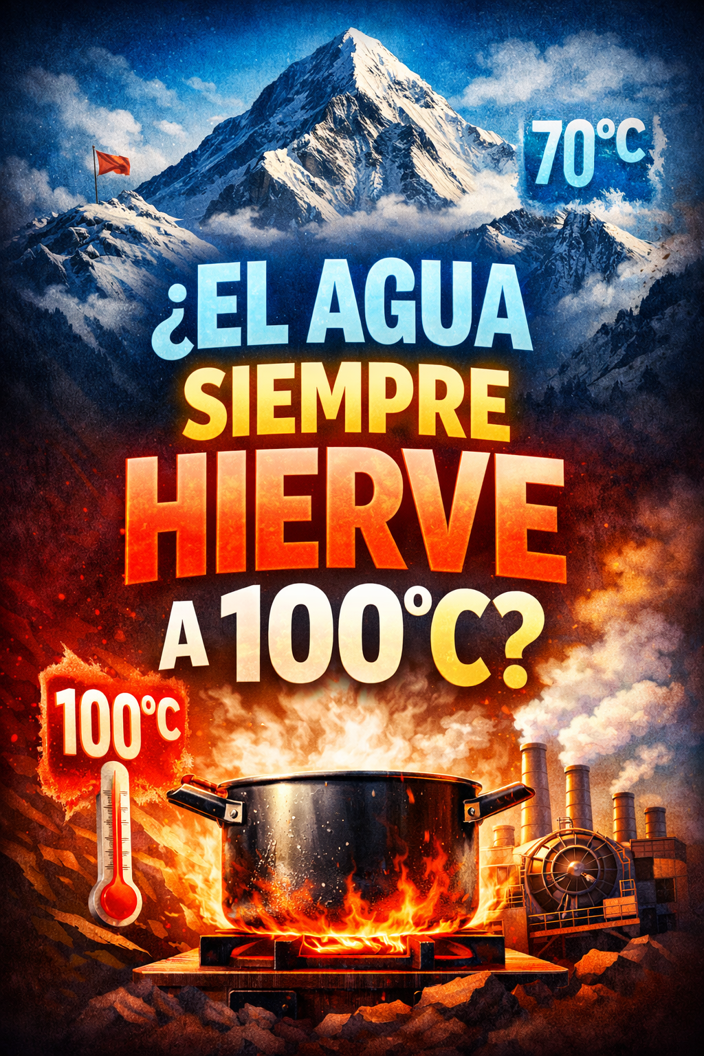 🔥🌡️ El agua no siempre hierve a 100 °C: la física del punto de ebullición explicada fácil (Everest, presión atmosférica y termodinámica)