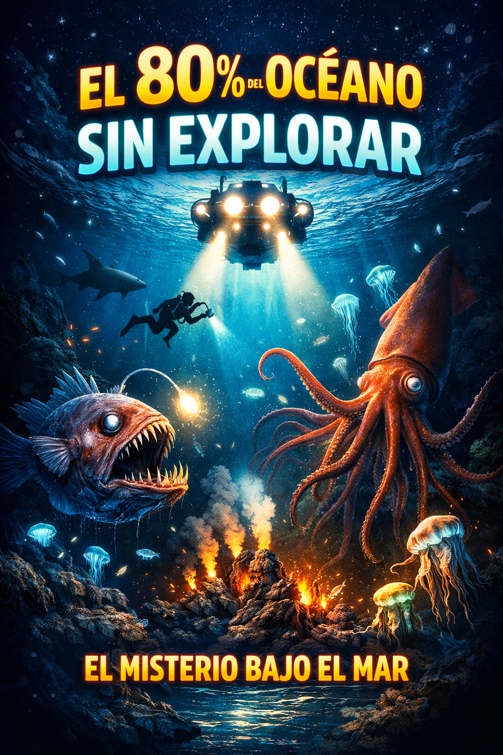 🌊 El 80 % del océano sigue sin explorarse: los misterios del océano profundo que la ciencia apenas comienza a descubrir 🔬🐙